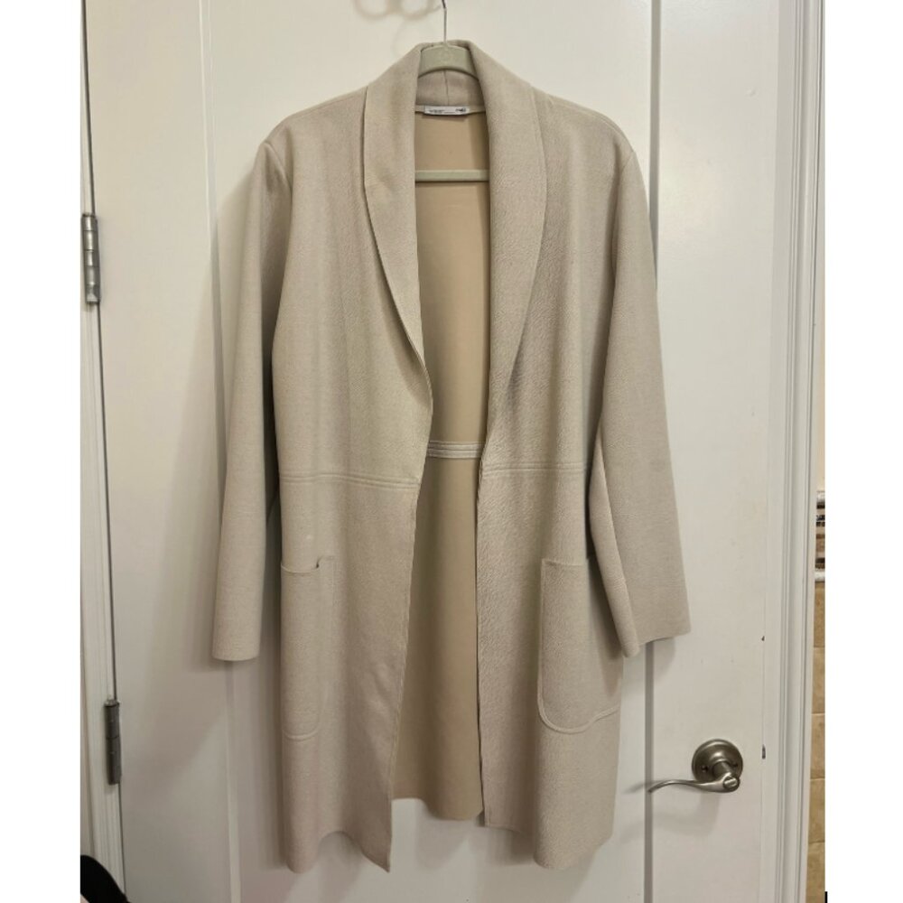 Zara Beige/Cream Duster Coat w/ Pockets - M
